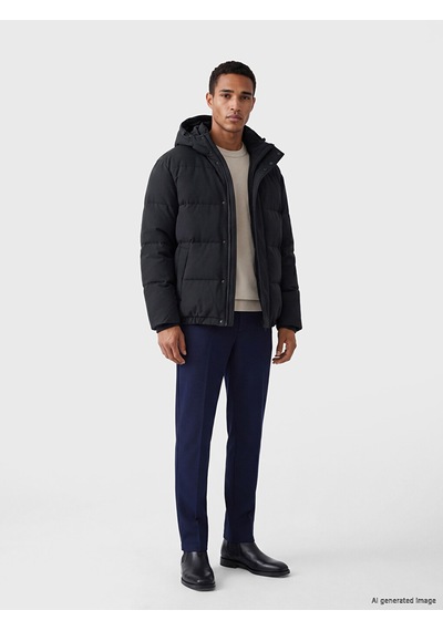 Lcw Vision Lacivert Regular Fit Kapüşonlu Erkek Şişme Mont