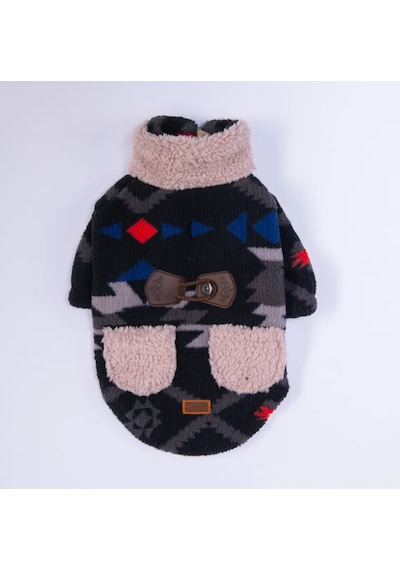 Pawstar Gri Chicago Ethnic Weave Küçük Irk Köpek Pofuduk Ceket