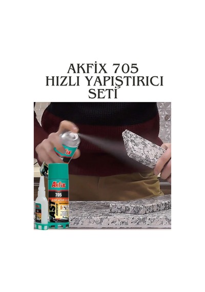Akfix 705 Hızlı Yapıştırıcı Mdf Kiti Ahşap Ve Maket Yapıştırıcısı 200 Ml + 50 Gr Hızlı Yapıştırıcı Akrilik Mdf Yapıştırma Seti 200 Ml
