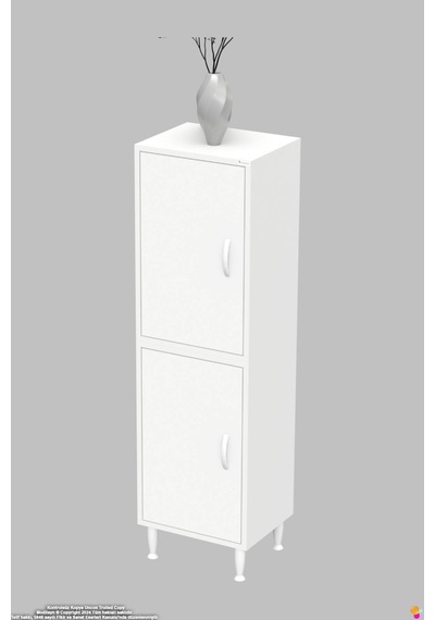 Sion Ayakkabılık - Kapaklı 4 Raf 6 Bölmeli Dar Alanlar İçin Çok Amaçlı Dolap 50 Cm