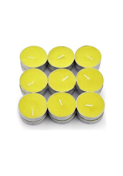 Sarı Tealight Mum 10 Adet Beyaz