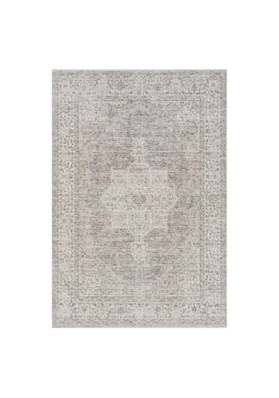 Mariesse Home Vintage Eskitme Desenli Makine Dokuma Salon Oturma Odası Halısı 10204 Bej