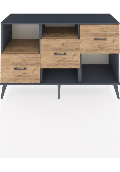Kronos Konsol 2 Raflı 3 Çekmeceli 132x59x83 Antrasit-çam/çam Çam/çam Kronos Konsol 2 Raflı 3 Çekmeceli 132x59x83 Antrasit-çam/çam Çam/çam
