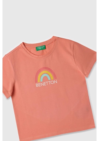 United Colors Of Benetton Kız Çocuk T Shirt K.pudra Bnt-g21814-1376 Pudra