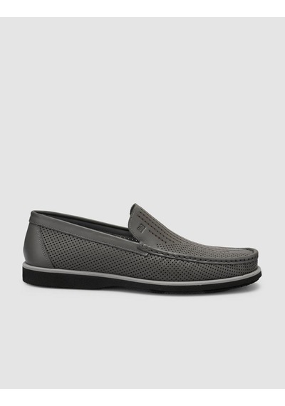 Cabani %100 Hakiki Deri Gri Erkek Loafer Gri