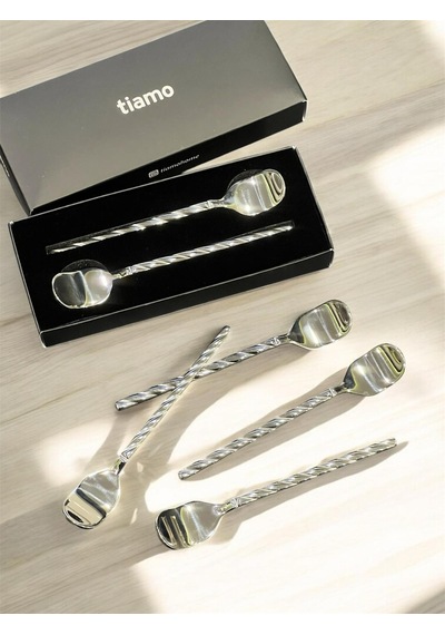 Tiamo Roma Çay Kaşığı Sade 6 Lı Set İnox
