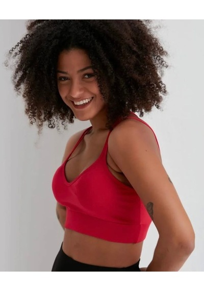 Sırt Çapraz Askılı Crop Bluz - S504570 Kırmızı