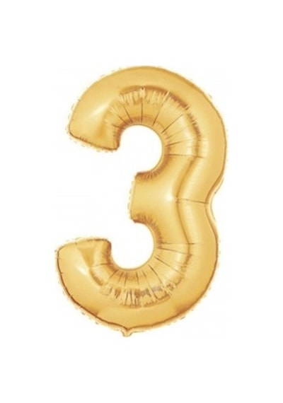 Gold Rakam 3 Folyo Balon 40 Inç 100 CM
