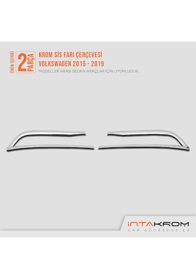 intakrom Volkswagen Passat B8 Krom Sis Far Çerçevesi 2 Parça 2015 ve Üzeri