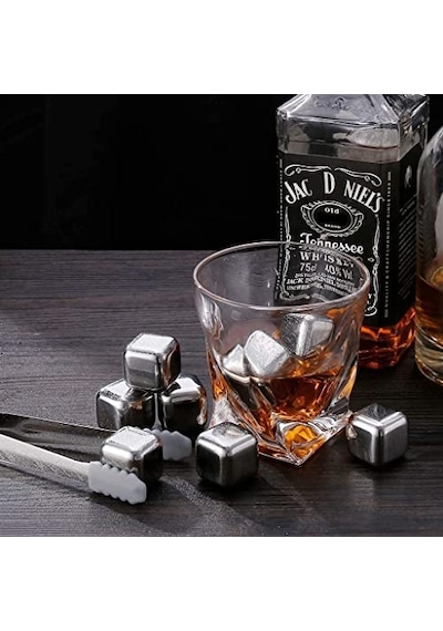 2'li Çelik Metal Viski Taşı Soğutma Buz Küpü İçecek Soğutma Metal Buz Küpleri Diğer