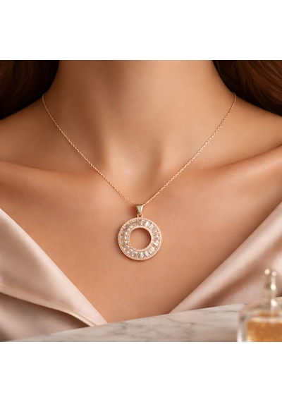 İncihanem Parıltı Çemberi Kolye Gümüş - Rose Gold