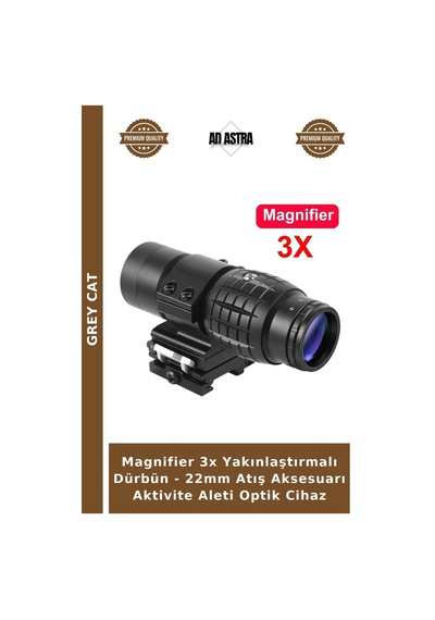 Magnifier 3x Yakınlaştırmalı Dürbün - 22mm Atış Aksesuarı Aktivite Aleti Optik Cihaz
