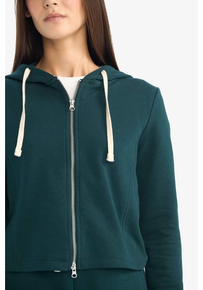 Defacto Oversize Kapüşonlu Fermuarlı Sweatshirt G6384ax25wngn465 Yeşil-gn465