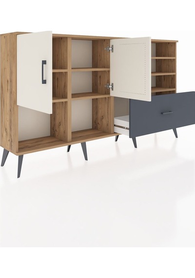 Arges Konsol 7 Raflı Tek Çekmeceli 2 Kapaklı 176x30x99 Çam-aytaşı/antrasit Aytası/antrasıt - Atlas Çam Arges Konsol 7 Raflı Tek Çekmeceli 2 Kapaklı 176x30x99 Çam-aytaşı/antrasit Aytası/antrasıt - Atlas Çam
