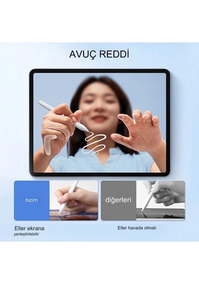 Ipad Pencil Ipad Pro 7-6-5-4-3 Ipad 11-10-9-8-7-6 Ipad Ipad Mini Uyumlu Avuç İçi Alglamayan Kalem Beyaz
