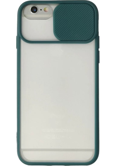 Newface Apple Apple iPhone Uyumlu  6 Plus Kılıf Palm Buzlu Kamera Sürgülü Silikon - Yeşil
