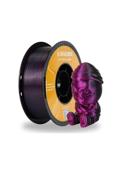 Kingroon Üç Renk Silk Pla Filament - Altın, Fuşya, Siyah - 1.75mm - 1kg