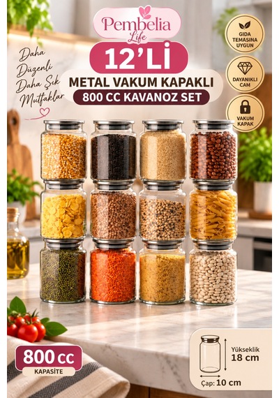 12 Li Metal Vakum Kapaklı Cam 800 Cc Bakliyat Erzak Saklama Kavanoz Seti Baharatlık Takımı Çay Şeker Kahve Tuz Kavanoz Etiket Hediyeli Gri Gri 12 Li Metal Vakum Kapaklı Cam 800 Cc Bakliyat Erzak Saklama Kavanoz Seti Baharatlık Takımı Çay Şeker Kahve Tuz Kavanoz Etiket Hediyeli Gri Gri