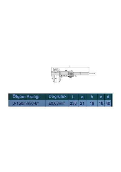 Insize 1112-150 Dijital Kumpas 150 MM