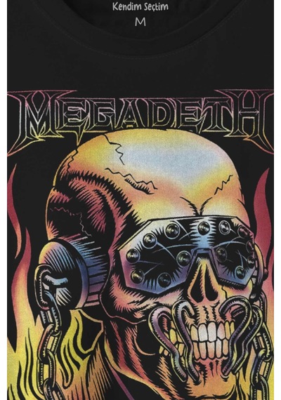 Megadeth Skull Rengareng Lamb Of God Baskılı Tişört Unisex T-shirt 001