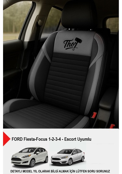 Naz Oto Thor Tay Tüyü Oto Koltuk Kılıfı Ford Focus-fiesta-fordscort Uyumlu Gri