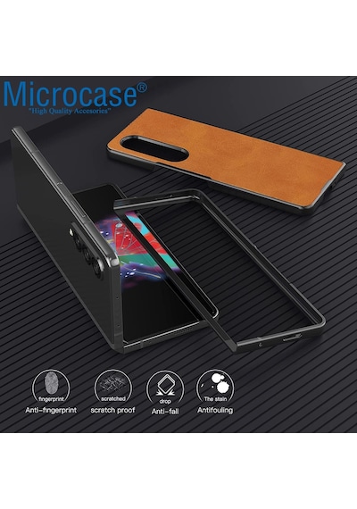 Galaxy Z Fold4 Için Deri Desenli Plastik Koruma Kilif - Al3156 561023468