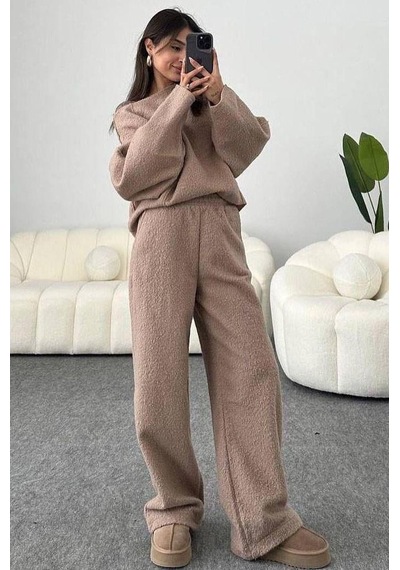 Seeh Bej Buklet Kadın Eşofman Takımı Sh195