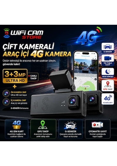 Çift Kameralı Ubox 4g Araç Kamerası Ve Konum Takip