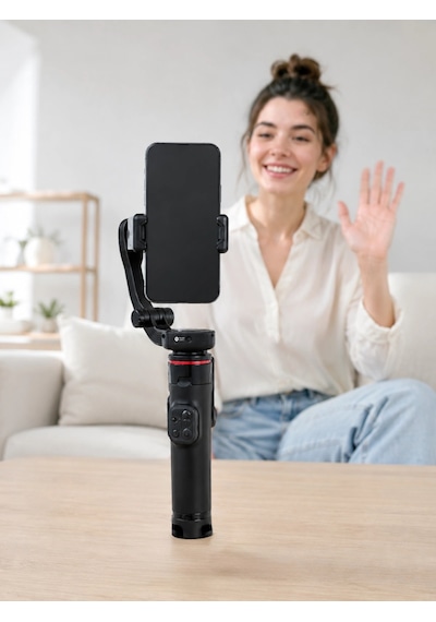 Aı Takipli Gimbal Selfie Stick 360 Otomatik Yüz Takibi Bluetooth Kumandalı Uzayabilir Tripodlu Telefon Sabitleyici Diğer