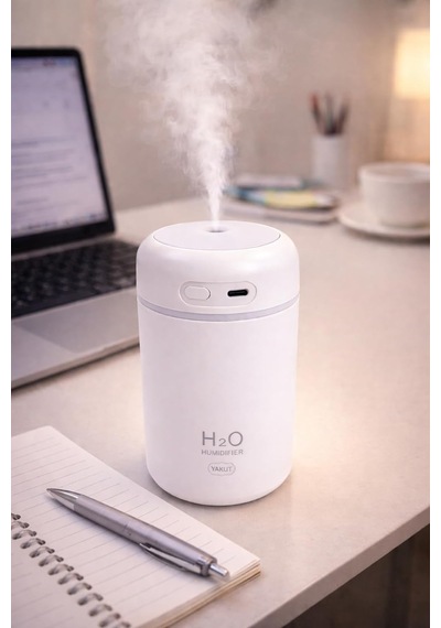 H2o Sessiz Ultrasonik Hava Nemlendirici Usb Şarjlı Gece Lambası Özellikli Oda Nemlendiricisi