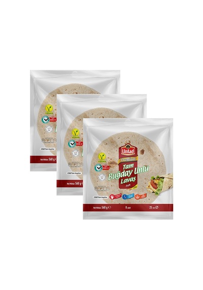Untad Tortilla Lavaş Tam Buğdaylı 8 Li 560 Gr X 3 Adet
