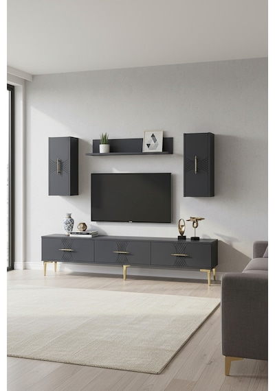 Tvr1832ag Slim Tv Ünitesi Takımı Antrasit-gold 180cm