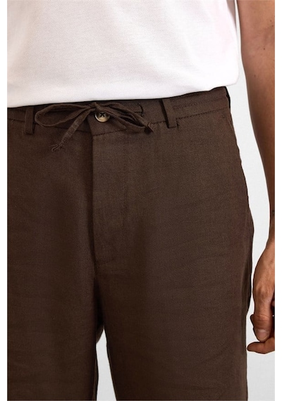 Süvari Koyu Kahve Regular Düz Twill Yarım Lastikli Şort Spn2020500045-kh9 Süvari Koyu Kahve Regular Düz Twill Yarım Lastikli Şort Spn2020500045-kh9
