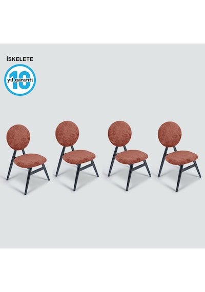 Rozhet Sandalye Esb 4 Adet - Kiremit Çok Renkli