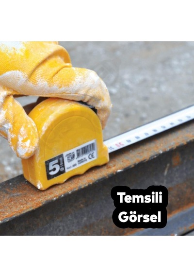 Bükülebilir Metre 5 Metre Şerit Metal En 25 Mm Düğmeli Ölçüm Ölçme Plastik Kasalı Diğer