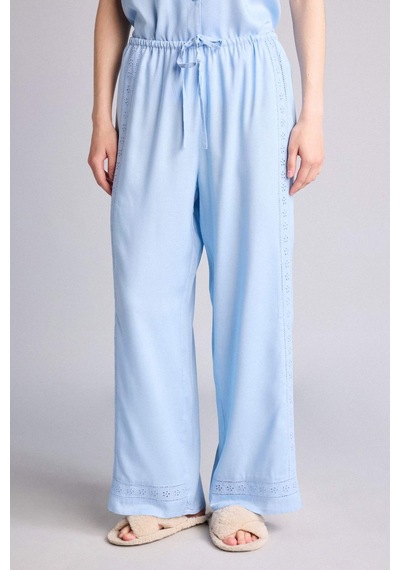 Defacto Regular Fıt Uzun Boy Dokuma Pijama Alt G4372ax26spbe745 Mavi-be745