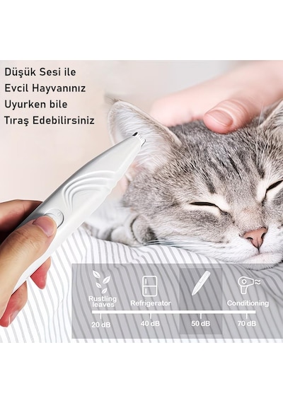 Valkyrie Kedi Köpek Pati Tüy Kesme Makinesi Sessiz Hassas Bölge Traş Cihazı Seramik & Çelik Bıçaklı