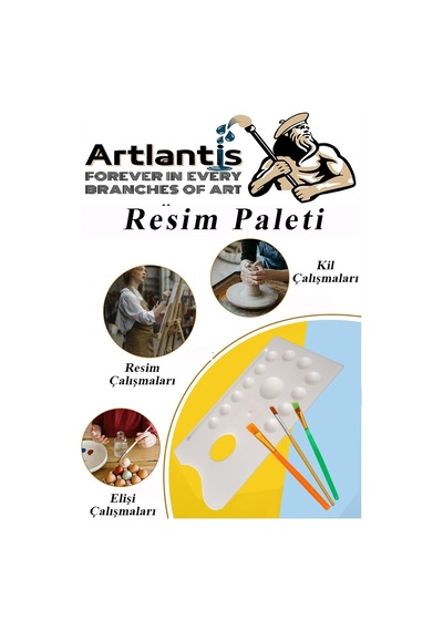Plastik 13 Hazneli Resim Paleti 5 Li Plastik Spatula Ve Resim Fırçası 1 Paket Ressam Paleti Sanatsal Esnek Palet Bıçağı