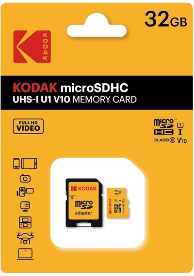 Kodak 32gb Micro Sd Uhs-ı C10 U1 V10 Kart + Sd Adaptör, Sarı