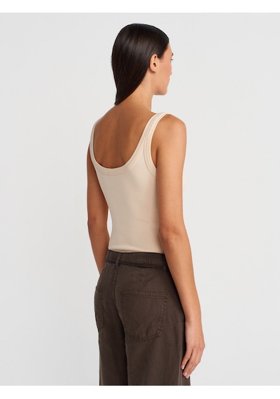 Dilvin 21053 Askılı Bodysuit-taş Taş