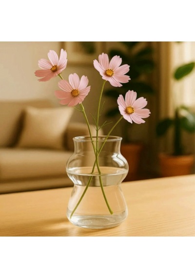 Minimal Vazo Modern Kum Saati Model Borosilikat Cam, 450 Ml Sandglass Model Şeffaf