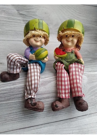 Ayakları Sallanan Karpuz Kafalar Biblo Dekoratif Obje Hediyelik Ürün Vitrin Süsü Ev Hediyesi 15 Cm.