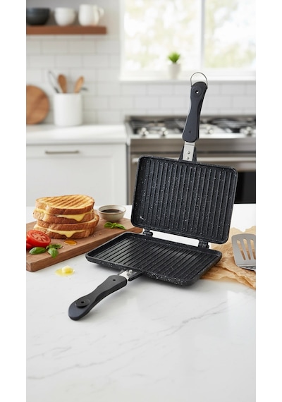 Lüx Döküm Granit Ocak Üstü El Tost Makinesi Diğer