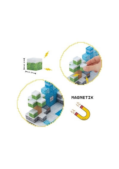 Creative World Manyetik Bloklar Küpler Kış Temalı 144 Parça / Zekâ Geliştirici Bloklar Seti -jm808