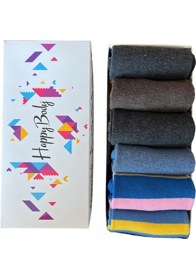 Happy Body Çorap Art.13333 Penye 6lı Set Erkek Soket Özel Kutulu Çok Renkli