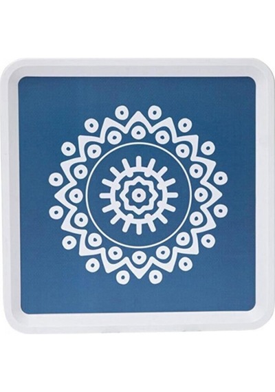 Zuccii Home Alaçatı Tepsi - Mavi - 32,5x32,5 Cm Çok Renkli