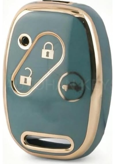 Autohan Keys Honda Civic Fd6, Crv, Accord 3 Buton Nano Anahtarlık Kılıfı, Gri Ve Gold Renk, Pre Standart