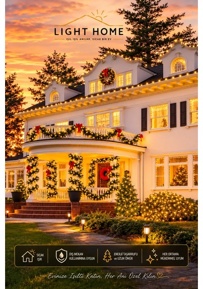 100 Led 12 Metre Güneş Enerjili Solar Led Aydınlatma Ip65 Bahçe Balkon Teras Dekoratif Işık 8 Mod Diğer