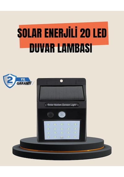 Solar Enerjili 20 Led Hareket Sensörlü Duvar Lambası Taba