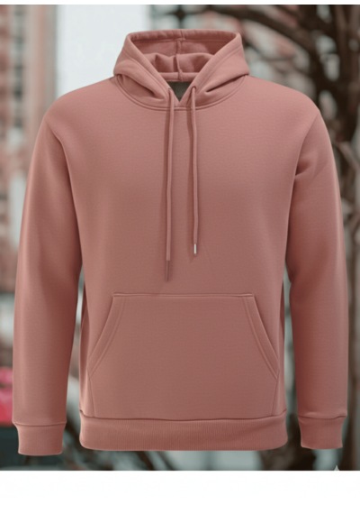 Feydi Unisex İçi Polarlı Kapüşonlu Sweatshirt Good Vibes Baskılı Gülkurusu